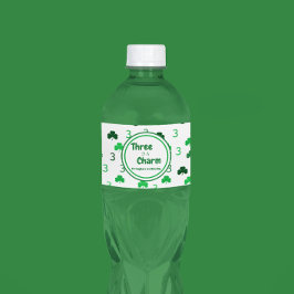 Drie is een charme St Patrick's Day 3e verjaardag Waterfles Etiket