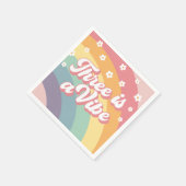 Drie is een Vibe Retro 70s Rainbow Daisy verjaarda Servet (Hoek)