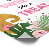 Drie is Sweet Safari Animals Girl Birthday Sign Poster (Hoek)