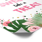 Drie is Sweet Tropical Safari Girl Birthday Sign Poster (Hoek)