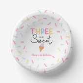 Drie is zo lief ijs 3e verjaardagsfeest papieren kommen (Voorkant)