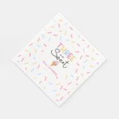 Drie is zo lief ijs 3e verjaardagsfeest servet (Hoek)