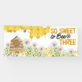 Drie is zoet als bij Drie Bij Thema 3e verjaardags Spandoek (Horizontaal)