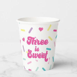 Drie is zoet, Spetters 3e verjaardag Papieren Bekers