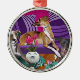 Drie Italiaanse Greyhounds Portrait Art Ornament