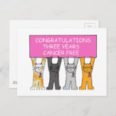 Drie jaar kankervrij Jubileum Briefkaart (Voorkant / Achterkant)