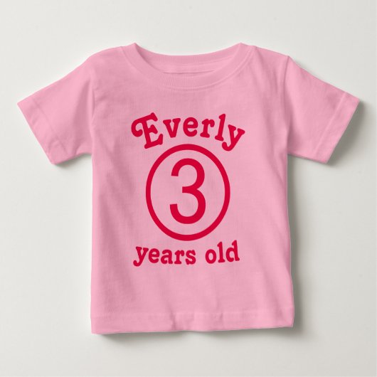 Drie Jaar Oud Gepersonaliseerd Roze (Voorkant)
