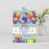 DRIE JAAR OUD JONGEN VERJAARDAG UITNODIGING (Staand voorkant)