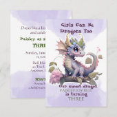 Drie jaar oud meisje draak kaart (Voorkant / Achterkant)