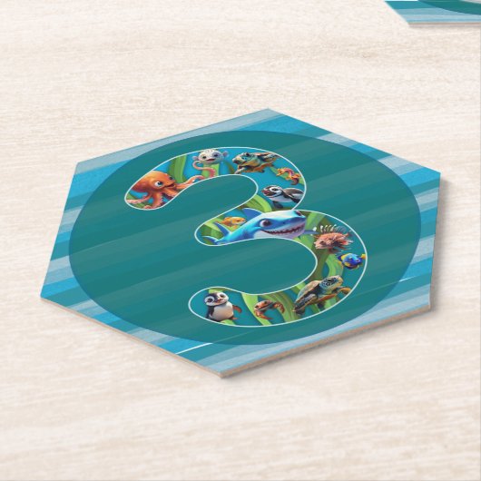 Drie jaar oud: papieren Onderzetters (Schuin)