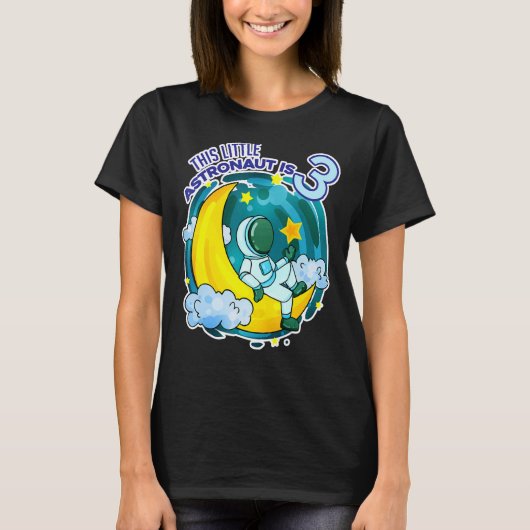 Drie jaar oude astronautenruimte t-shirt (Voorkant)