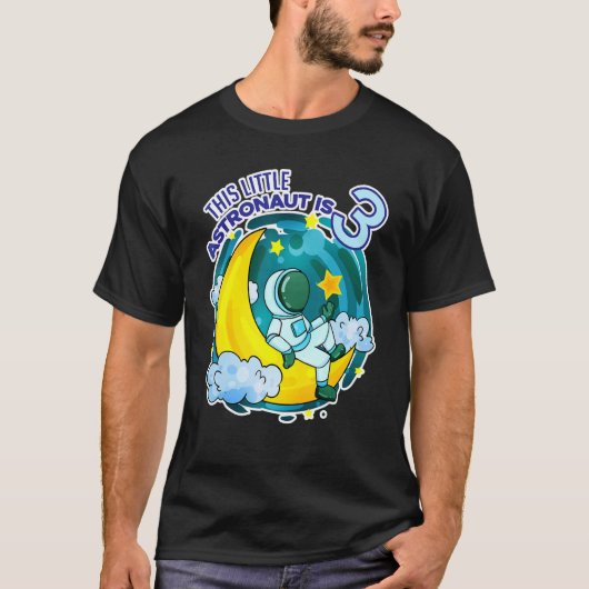 Drie jaar oude astronautenruimte t-shirt (Voorkant)
