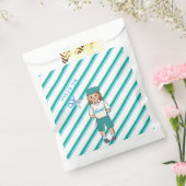 Drie jaar oude groene upsherin jongen voorkeur tas bedankzakje (Gezegeld)