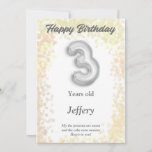 Drie jaar oude Happy Birthday-kaart<br><div class="desc">Hier is een wenskaart dat je je kunt personaliseren voor die speciale persoon in je leven. Klik de personalize knoop en het zal u nemen waar u de informatie op de kaart kunt veranderen. Een snel en eenvoudig proces dat je steeds opnieuw kunt uitvoeren. Zorg ervoor u deze pagina bladwijzer...</div>