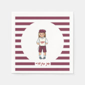 Drie jaar oude jongen gestreept upsherin servetten (Voorkant)