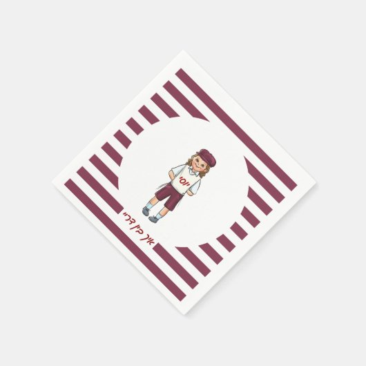 Drie jaar oude jongen gestreept upsherin servetten (Hoek)