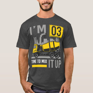 Drie jaar oude tijd om het betonnen mixer Truck 3r T-shirt