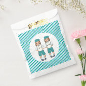 Drie jaar oude tweeling upsherin jongens voorkeur  bedankzakje (Gezegeld)