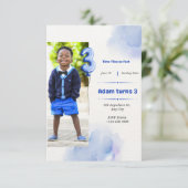 DRIE JAAR TWEEDE DAG VOOR BLAUWE BLAUW MET FOTO KAART (Staand voorkant)