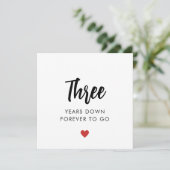Drie jaar voor altijd naar beneden naar 3e Jubileu Kaart (Staand voorkant)