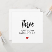 Drie jaar voor altijd naar beneden naar 3e Jubileu Kaart (Voorkant / Achterkant in situ)