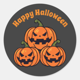 Drie Jack o'lantaarn pompoenen Ronde Sticker