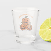 Drie Jack o'lantaarn pompoenen Shot Glas (Achterkant)