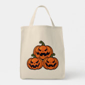 Drie Jack o'lantaarn pompoenen Tote Bag (Achterkant)
