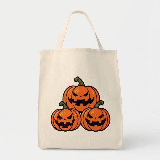 Drie Jack o'lantaarn pompoenen Tote Bag (Voorkant)