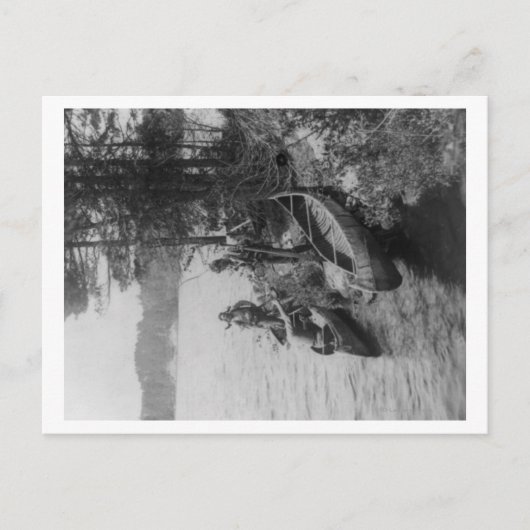 Drie jagers met kano's op de foto van de Shore Briefkaart (Voorkant)