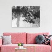 Drie jagers met kano's op de foto van de Shore Canvas Afdruk (Insitu (Woonkamer))