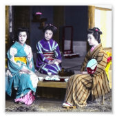 Drie Japans Geisha  - oud Japan Foto Afdruk (Voorkant)