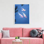 Drie Japanse koivissen in vijver Canvas Afdruk (Insitu (Woonkamer))