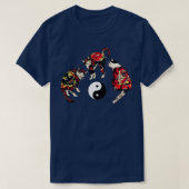 DRIE JAPANSE VANGSTEN MET DRAGONRED DEVIL TATTOOS  T-SHIRT (Design voorkant)