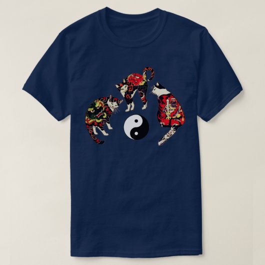 DRIE JAPANSE VANGSTEN MET DRAGONRED DEVIL TATTOOS  T-SHIRT (Design voorkant)