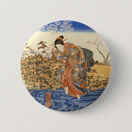 Drie Japanse vrouwen Ronde Button 5,7 Cm (Voorkant)