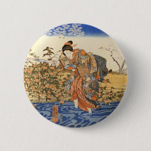 Drie Japanse vrouwen Ronde Button 5,7 Cm