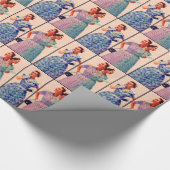 drie japonnen uit 1953 - kleding cadeaupapier (Hoek)