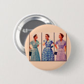 drie japonnen uit 1953 - kleding ronde button 5,7 cm (Voorkant /achterkant)
