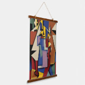 Drie Jazz Musicians Muurschilderkunst Hangend Wandkleed (Gebogen)