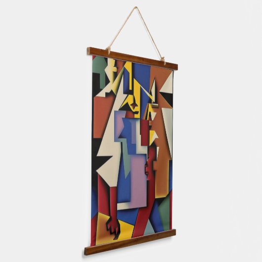 Drie Jazz Musicians Muurschilderkunst Hangend Wandkleed (Gebogen)