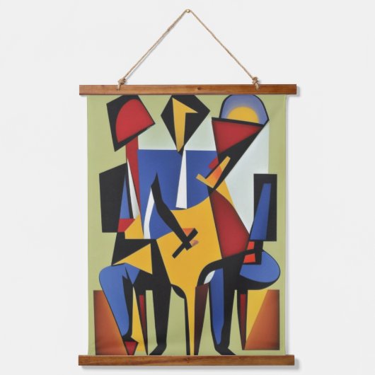 Drie Jazz Musicians Muurschilderkunst Hangend Wandkleed (Voorkant)