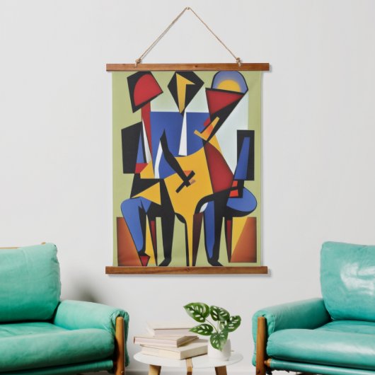 Drie Jazz Musicians Muurschilderkunst Hangend Wandkleed (Woonkamer)