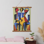 Drie Jazz Musicians Muurschilderkunst Hangend Wandkleed (Slaapkamer)