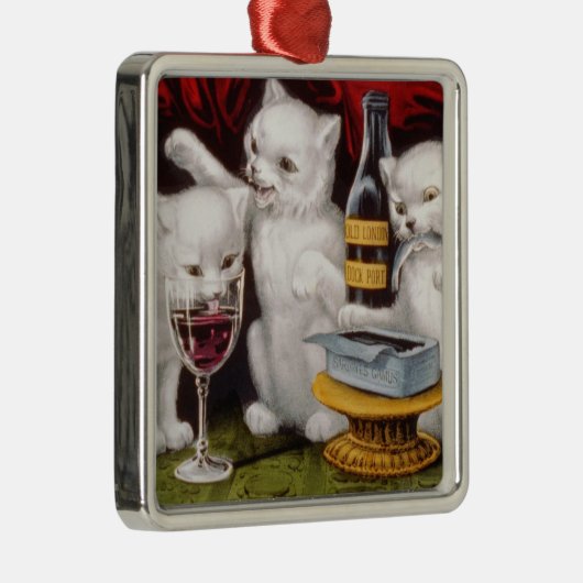 Drie Jolly Kittens op het Feest Metalen Ornament (Rechts)