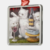 Drie Jolly Kittens op het Feest Metalen Ornament (Links)