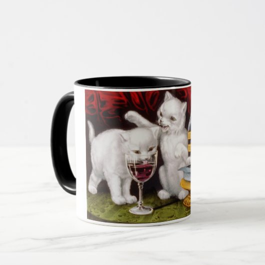 Drie Jolly Kittens op het Feest Mok (Voorkant links)