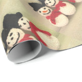Drie Jolly Snowmen Kerstmis Cadeaupapier (Rol Hoek)