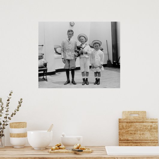 Drie Jonge Boys uit de jaren 20 Poster (Keuken)