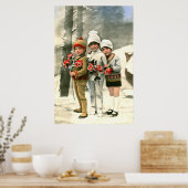 Drie jonge Franse kinderen  Poster (Keuken)